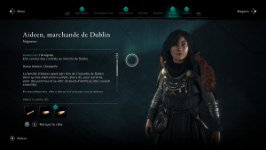 Assassin Creed Valhalla, la colère des druides enfant du danu soluce guide l'araigné, aideen marchande de dublin indice emplacement location cart