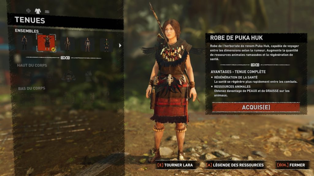 [Soluce] Shadow of the Tomb Raider : Toutes les tenues [FR]