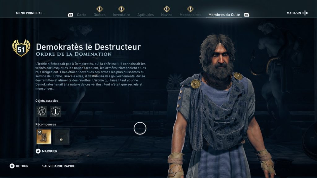 Assassin's Creed odyssey ordre des anciens soluce emplacement heritage legs de la première lame 