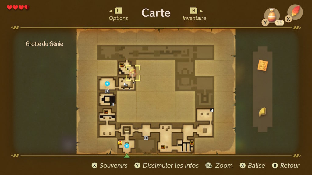 zelda link awakening soluce solution fr grotte du genie fr switch