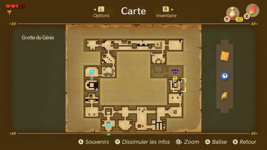 zelda link awakening soluce solution fr grotte du genie fr switch