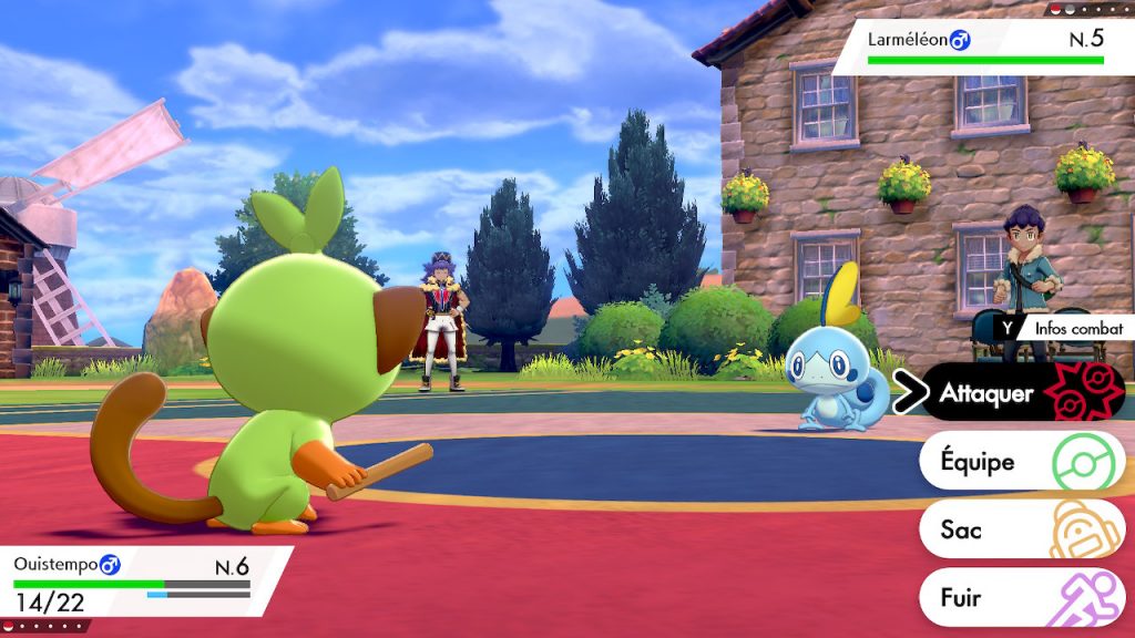 Soluce Pokemon Épée Bouclier ville de Paddoxton combat, Larméléon, Ouistempo