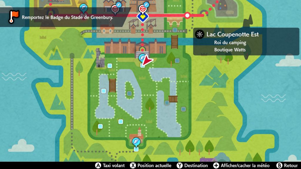 Solution pokémon épée et bouclier lac coupenotte est map carte