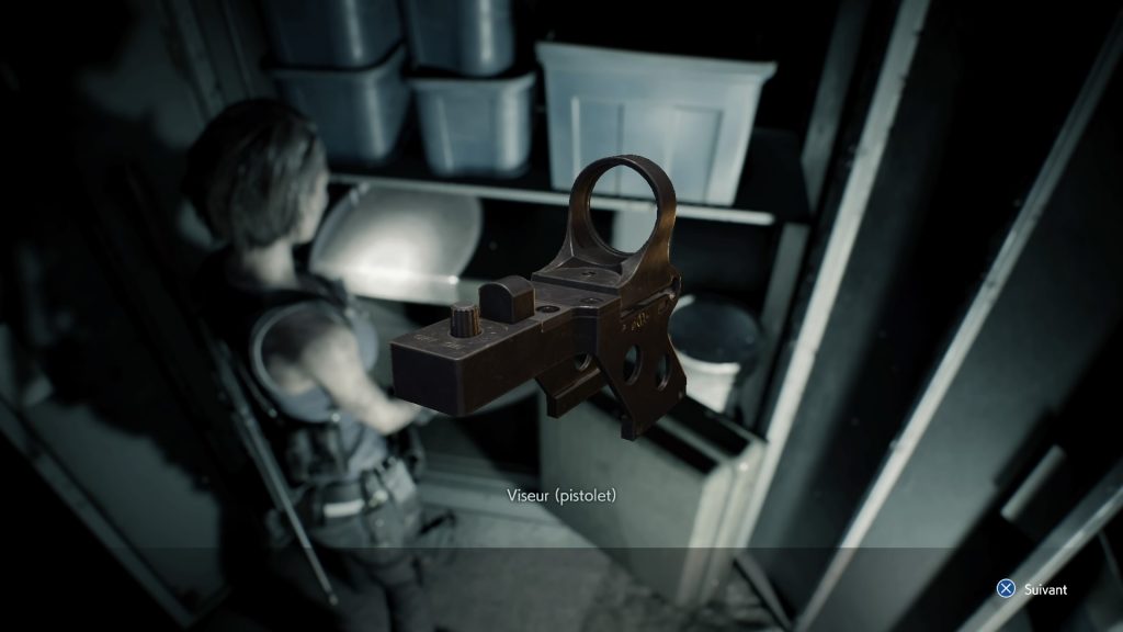 resident evil 3 remake, soluce et guide des armes, viseur pistolet G19 emplacement