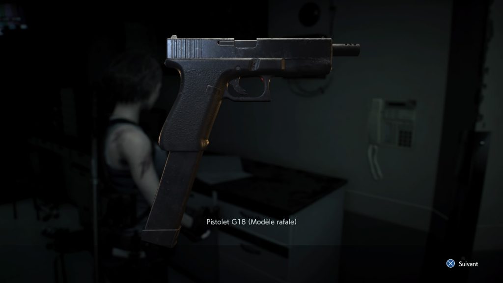 resident evil 3 remake, soluce et guide des arme, pistolet G18 emplacement