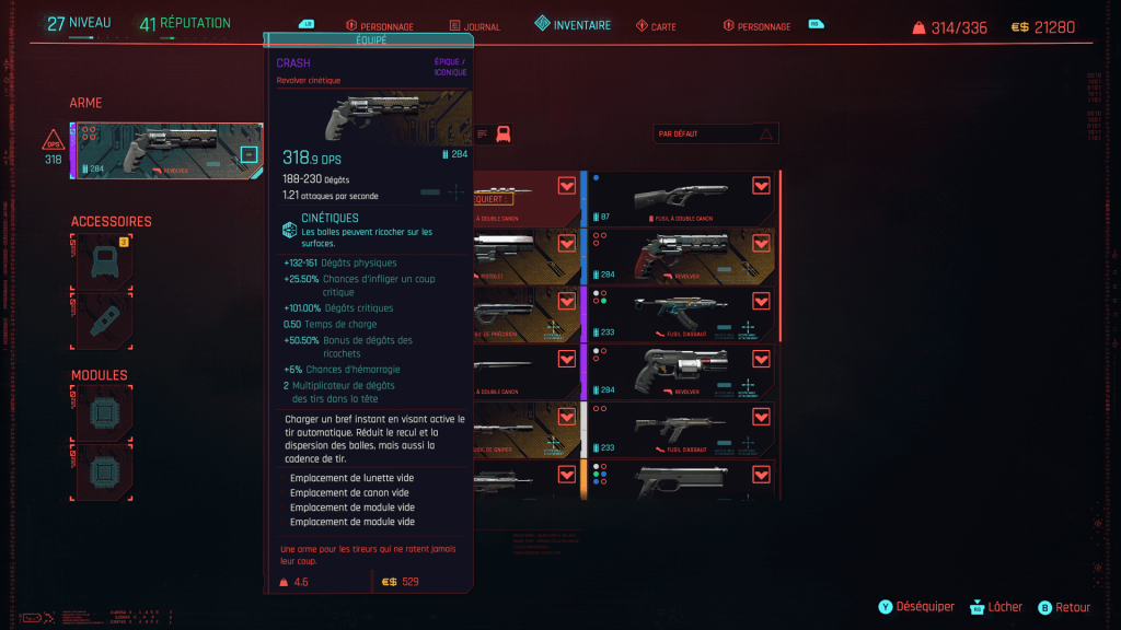guide soluce cyberpunk 2077 arme weapon meilleur best location emplacement crash