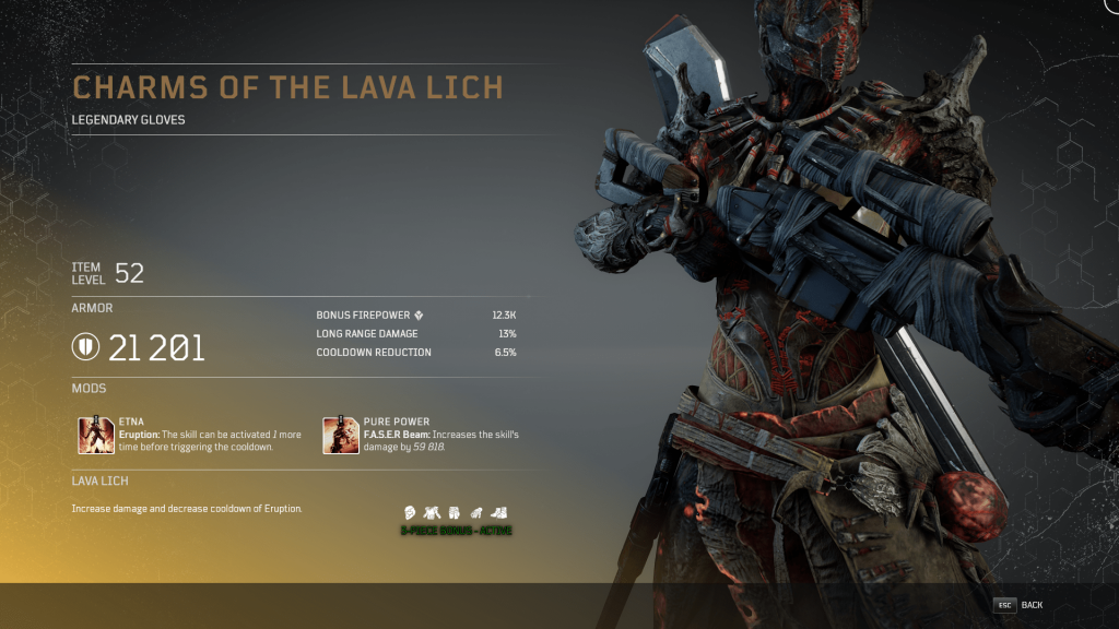 Soluce armure set légendaire sur Outriders, classe pyromage, armure de lave, lava lich, pc , ps4, ps5, xbox, guide astuce