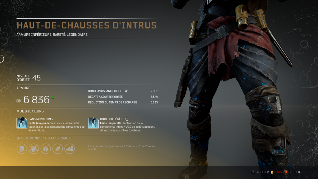 Soluce armure set légendaire sur Outriders, classe illusionniste, armure d'intrus, pc , ps4, ps5, xbox, guide astuce