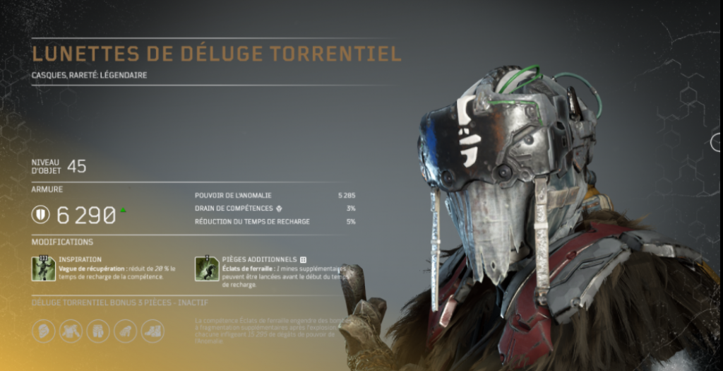 Soluce armure set légendaire sur Outriders, classe techonmage, armure déluge torrentielle, pc , ps4, ps5, xbox, guide astuce