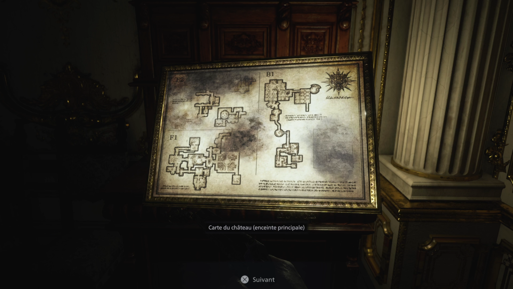 Resident Evil 8, VIII, Village, Soluce, Guide, Château Lady Dimistrescu, Enigme, Masque, Boss, arme, amélioration, clé