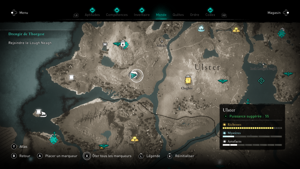 Assassin's creed valhalla, dlc, la colère des druides, emplacement des objets de Ui Neill, masque, artefact, localisation, soluce, guide, astuce, ubisoft, bouclier légendaire mythique, bouclier Cu Chulainn