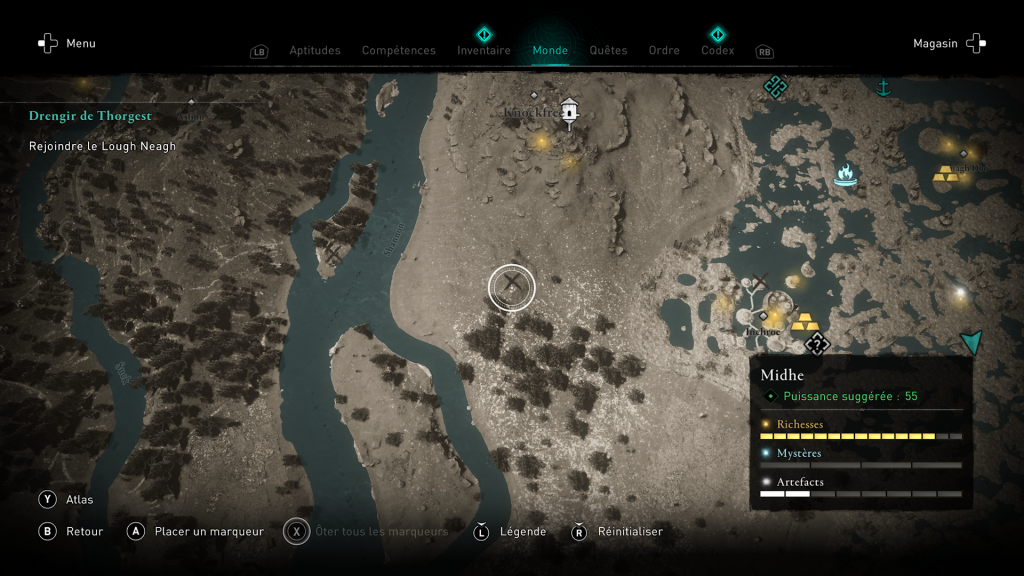 Assassin's creed valhalla, dlc, la colère des druides, emplacement des objets de Ui Neill, masque, artefact, localisation, soluce, guide, astuce, ubisoft, bouclier légendaire mythique, bouclier Cu Chulainn