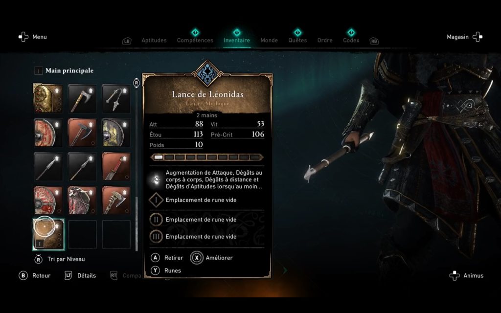 assassin creed valhalla arme legendaire lance leonidas soluce guide