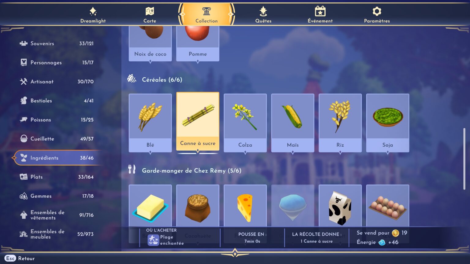 [Soluce] Disney Dreamlight Valley Emplacement des ingrédients
