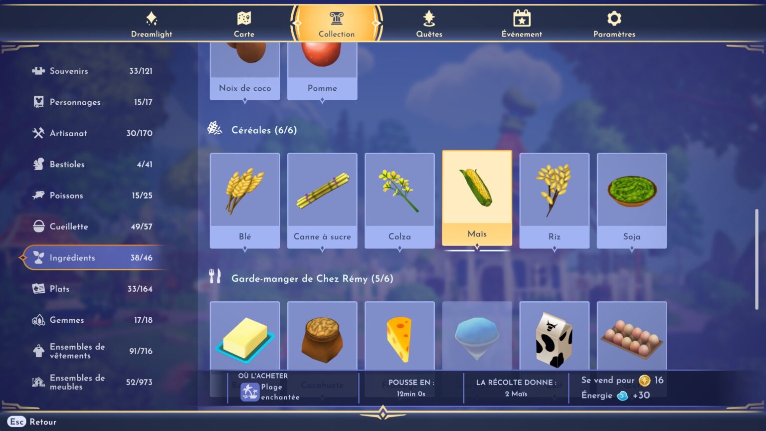 [Guide] Disney Dreamlight Valley : All ingredients location