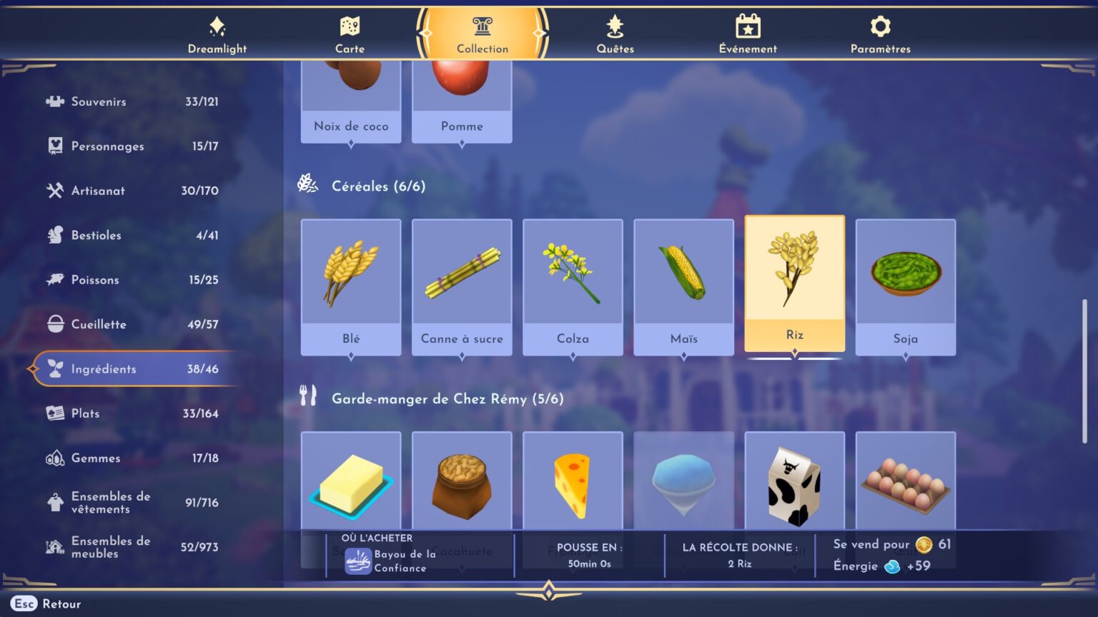 [Soluce] Disney Dreamlight Valley Emplacement des ingrédients