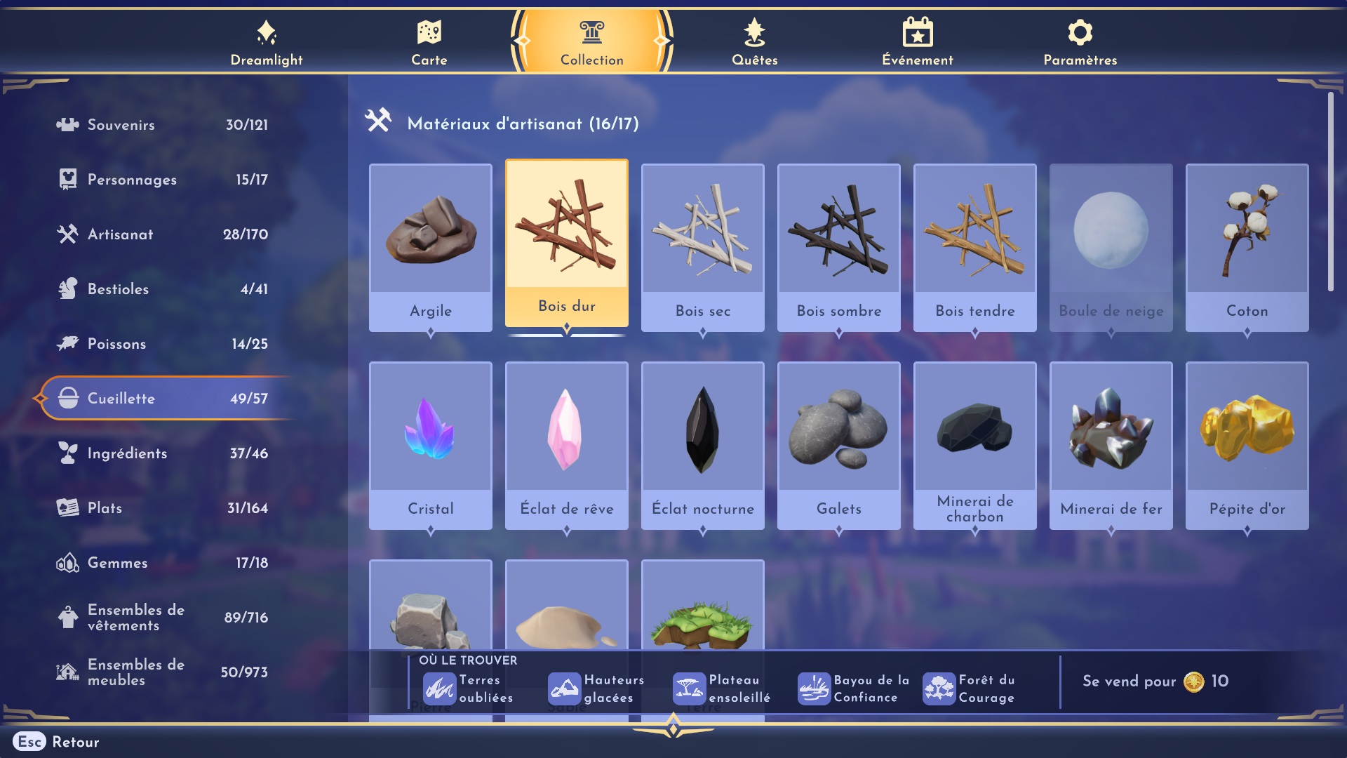 [Soluce] Disney Dreamlight Valley Emplacement des matériaux