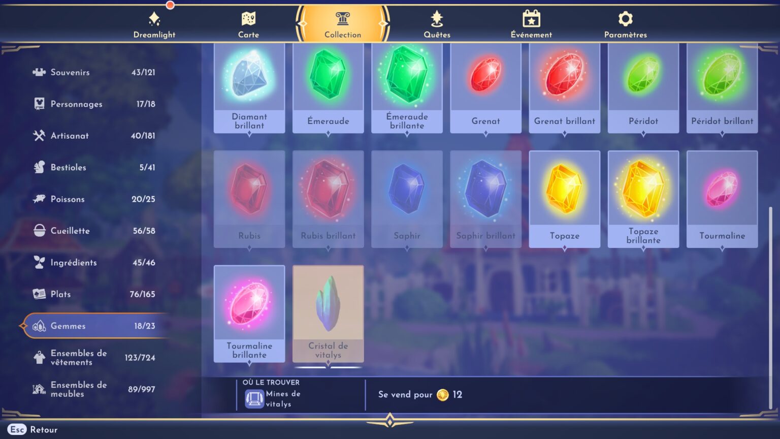 [Soluce] Disney Dreamlight Valley Emplacement des gemmes [FR]