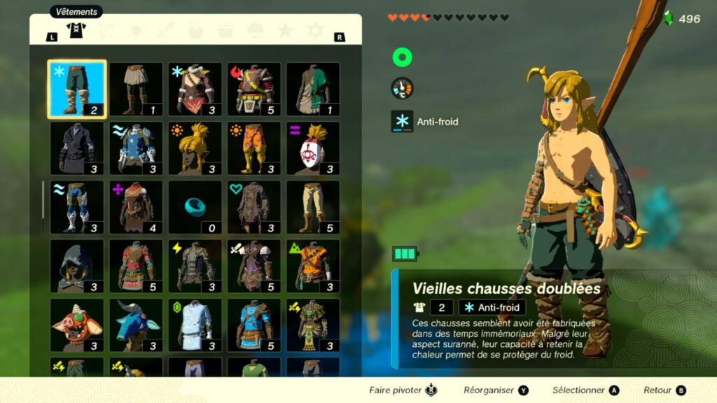 zelda tears of the kingdom, totk, astuce, guide, soluce, toutes les tenues, nintendo siwtch oled, tenue vieille