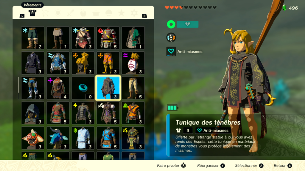 zelda tears of the kingdom, totk, astuce, guide, soluce, toutes les tenues, nintendo siwtch oled, tenue des ténèbres