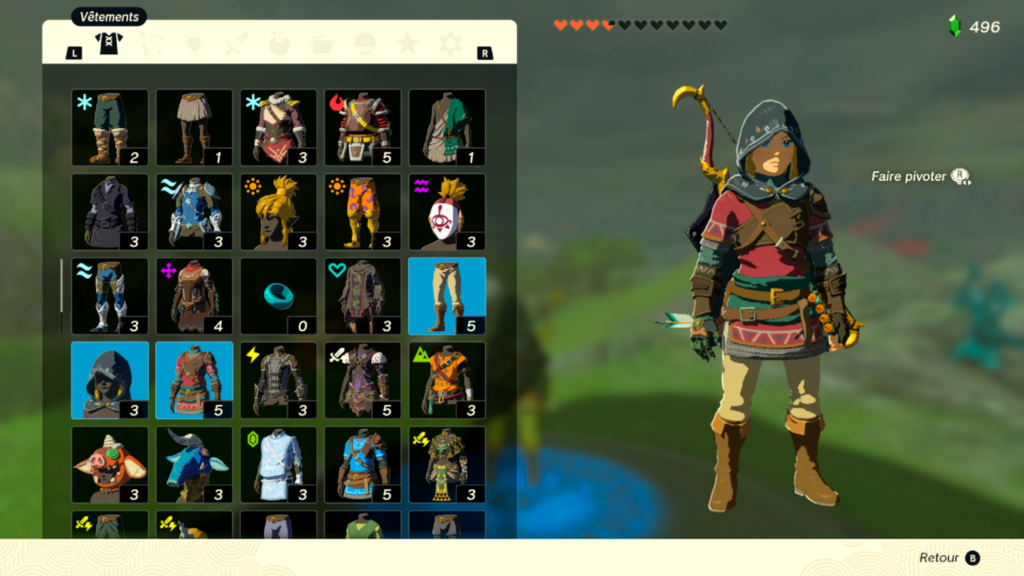 zelda tears of the kingdom, totk, astuce, guide, soluce, toutes les tenues, nintendo siwtch oled, tenue hylienne