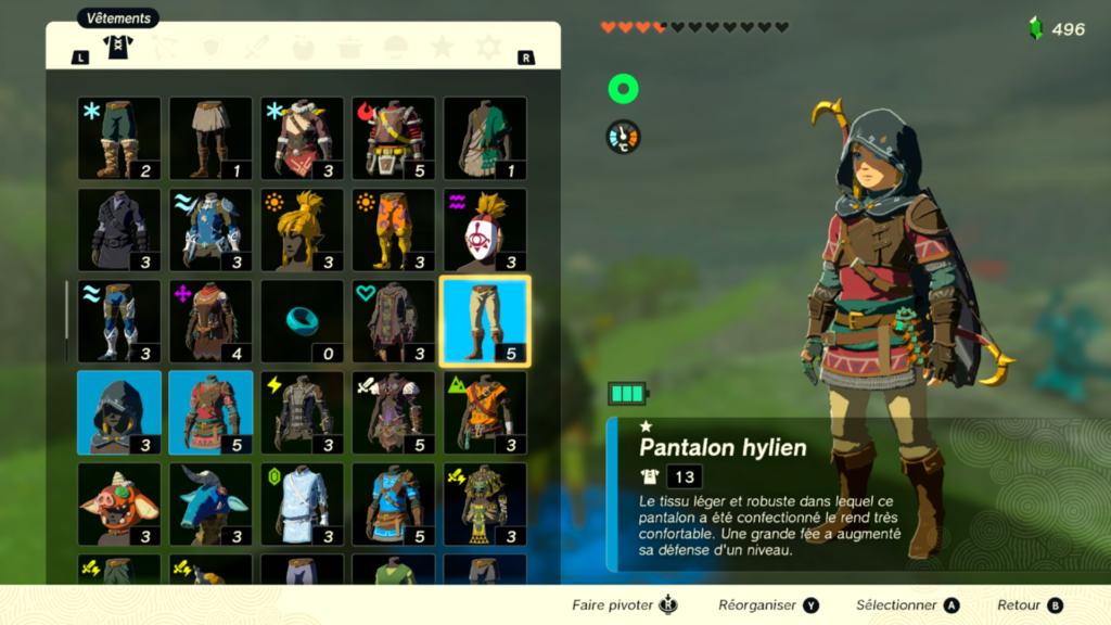 zelda tears of the kingdom, totk, astuce, guide, soluce, toutes les tenues, nintendo siwtch oled, tenue hylienne