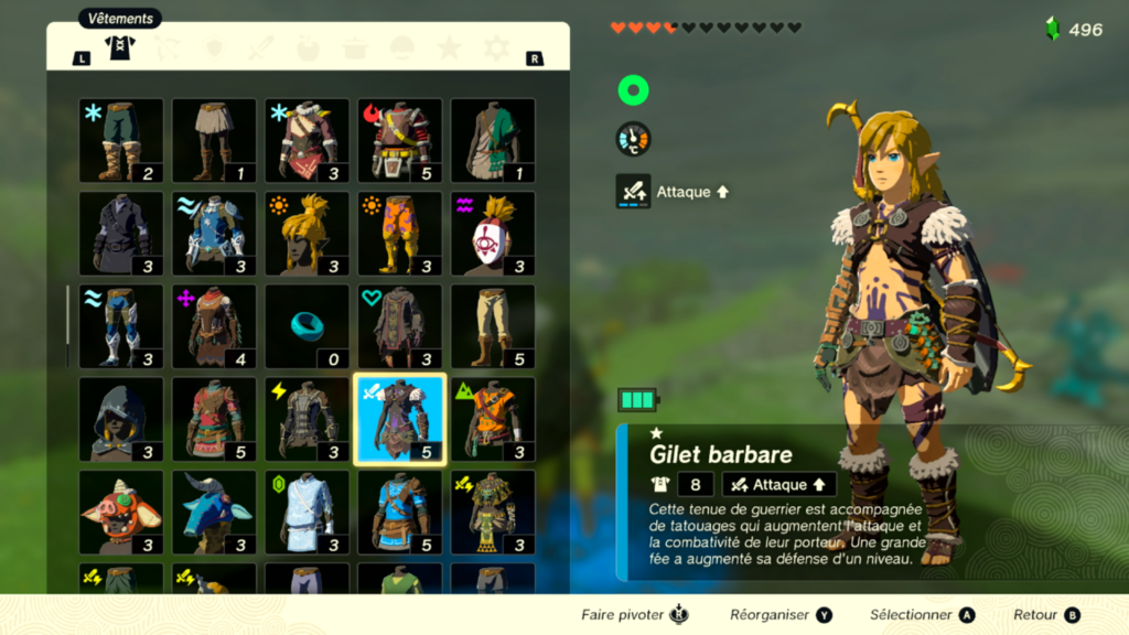 zelda tears of the kingdom, totk, astuce, guide, soluce, toutes les tenues, nintendo siwtch oled, tenue barbare