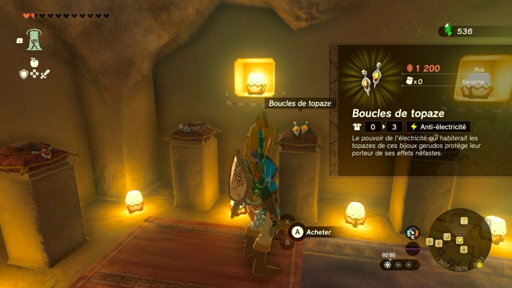 zelda tears of the kingdom, totk, astuce, guide, soluce, toutes les tenues, nintendo siwtch oled, tenue boucle de topaze