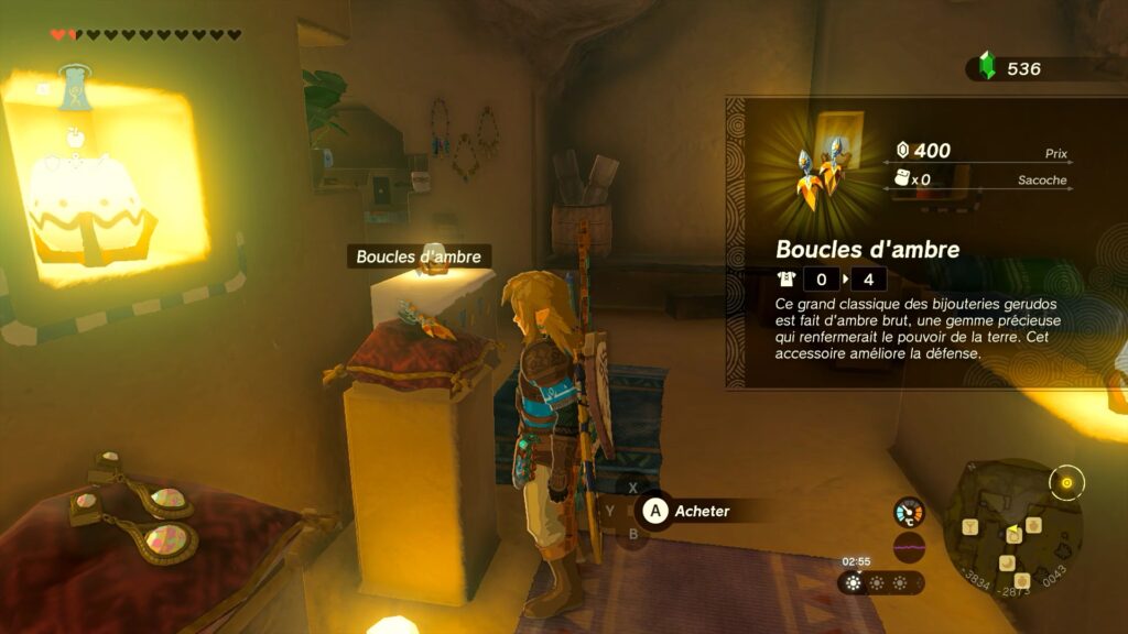 zelda tears of the kingdom, totk, astuce, guide, soluce, toutes les tenues, nintendo siwtch oled, tenue boucle d'ambre