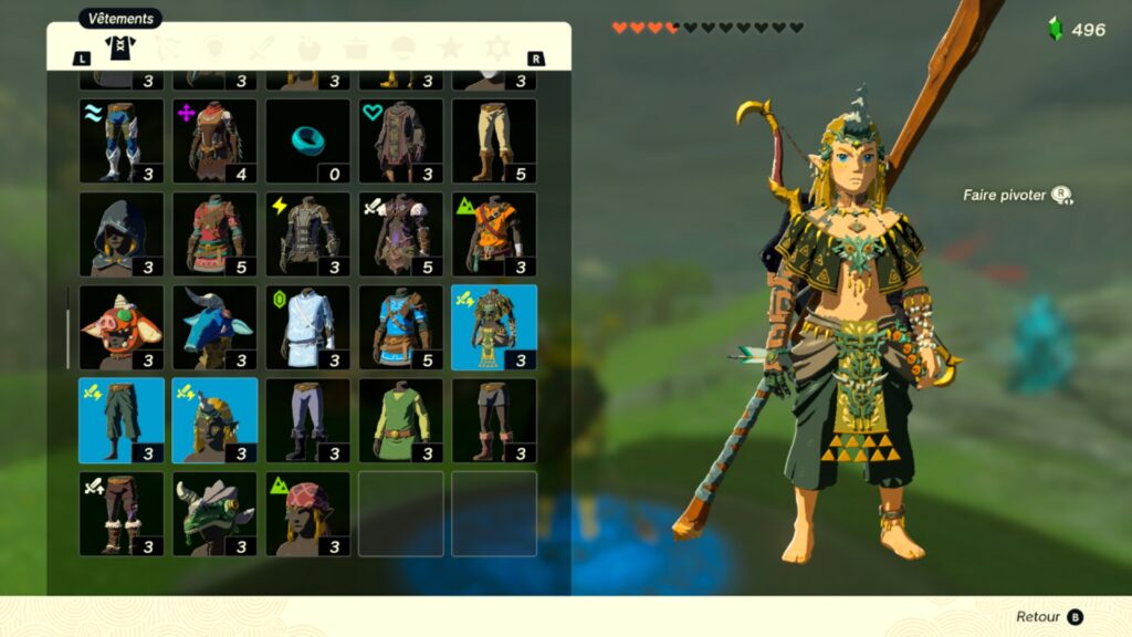 zelda tears of the kingdom, totk, astuce, guide, soluce, toutes les tenues, nintendo siwtch oled, tenue de la foudre