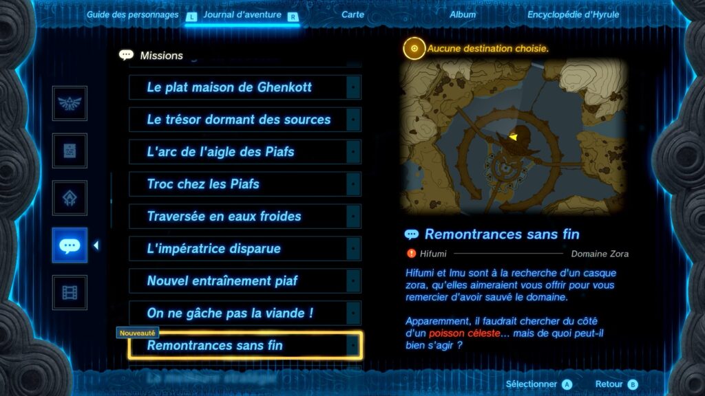 zelda tears of the kingdom, totk, astuce, guide, soluce, toutes les tenues, nintendo siwtch oled, tenue armure zora