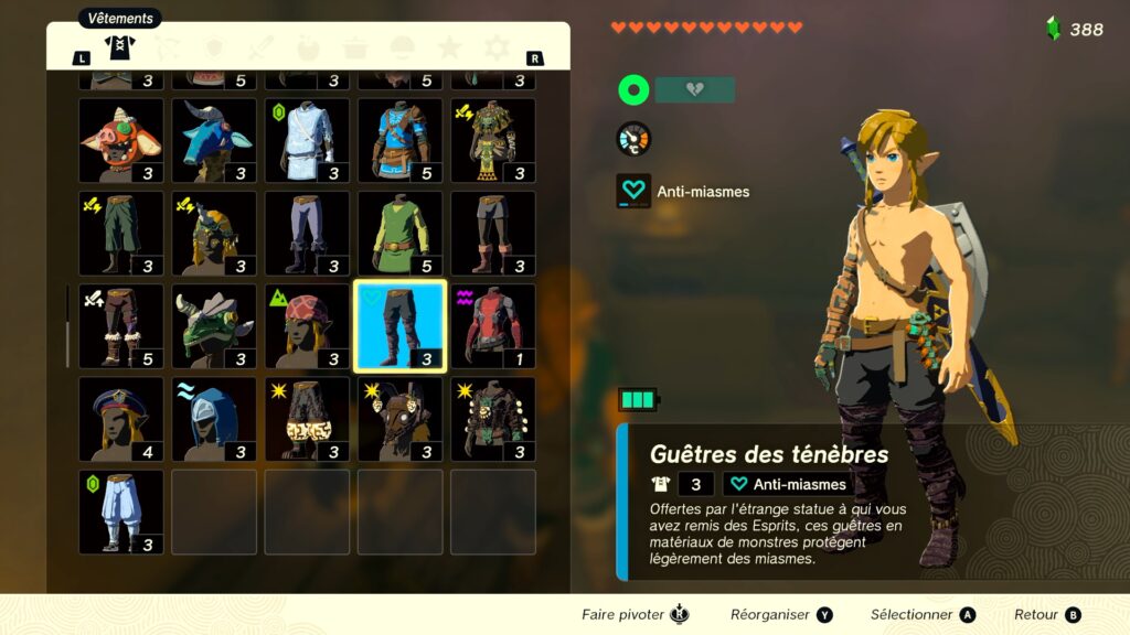 zelda tears of the kingdom, totk, astuce, guide, soluce, toutes les tenues, nintendo siwtch oled, tenue des ténèbres