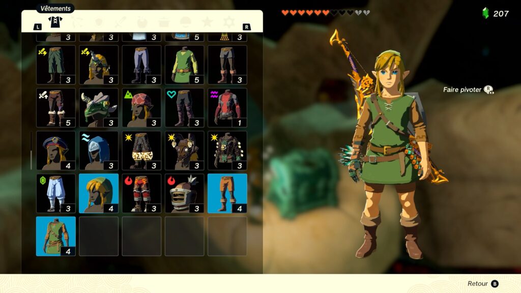 zelda tears of the kingdom, totk, astuce, guide, soluce, toutes les tenues, nintendo siwtch oled, tenue des landes breath of the wild