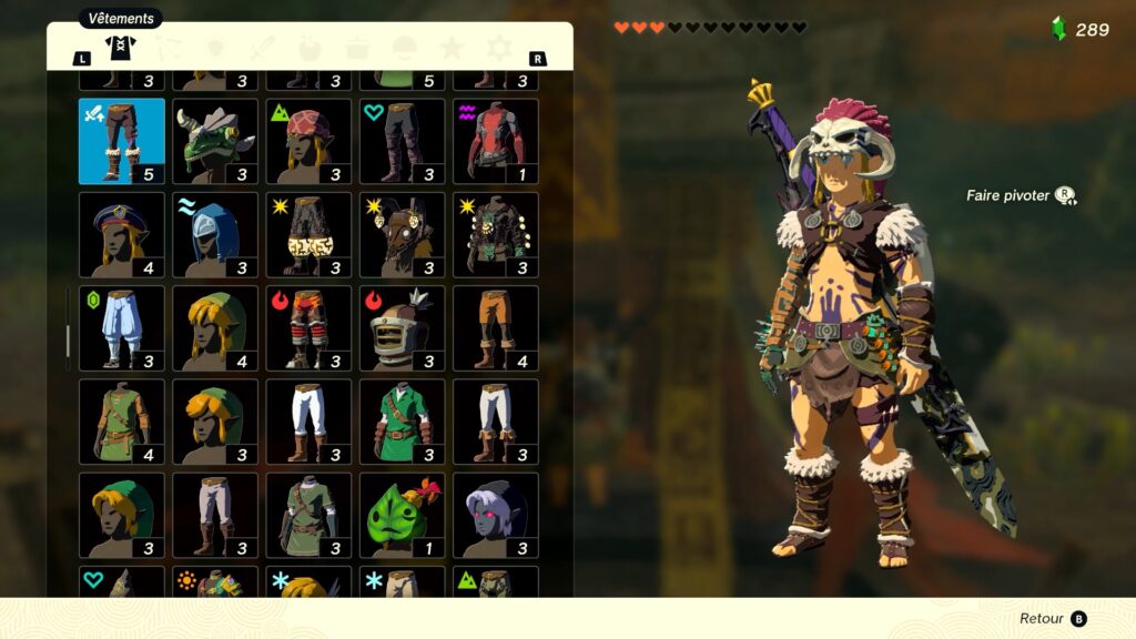 zelda tears of the kingdom, totk, astuce, guide, soluce, toutes les tenues, nintendo siwtch oled, tenue barbare