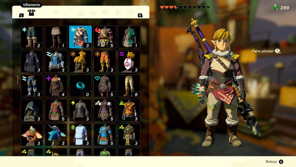 zelda tears of the kingdom, totk, astuce, guide, soluce, toutes les tenues, nintendo siwtch oled, tenue duveteuse piaf