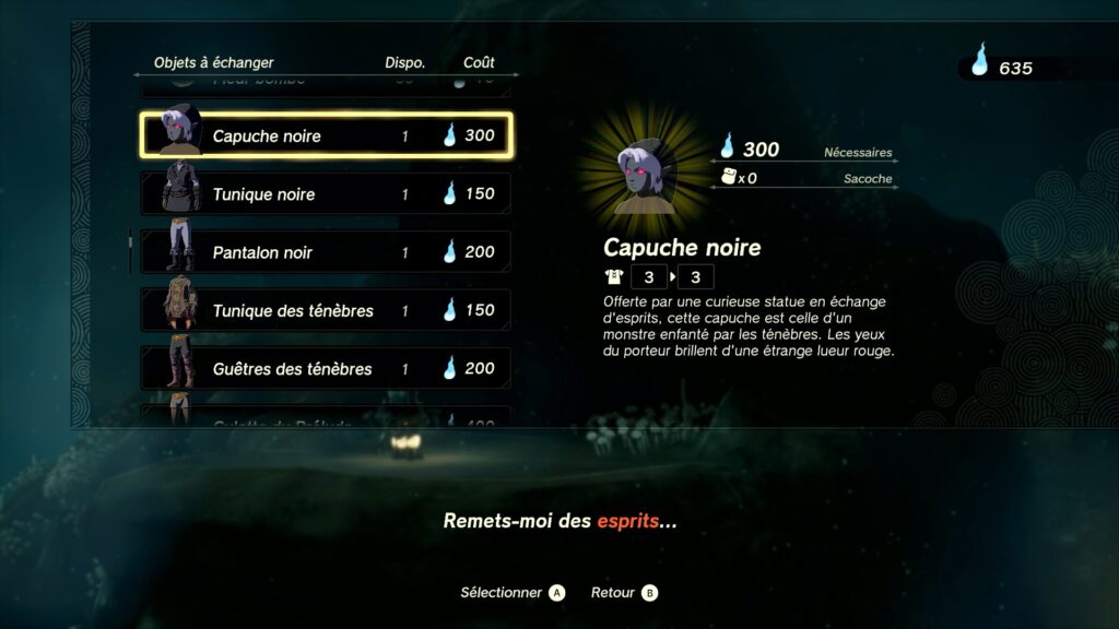 zelda tears of the kingdom, totk, astuce, guide, soluce, toutes les tenues, nintendo siwtch oled, tenue noire