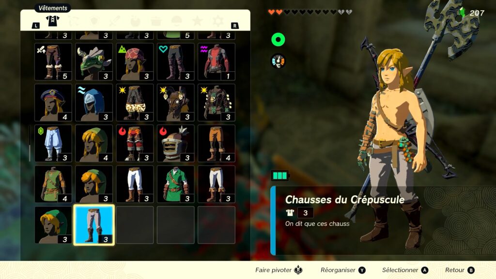 zelda tears of the kingdom, totk, astuce, guide, soluce, toutes les tenues, nintendo siwtch oled, tenue du crépuscule twilight princess