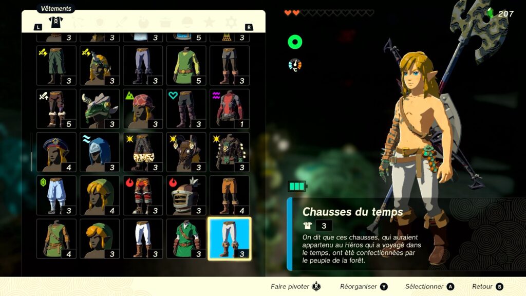 zelda tears of the kingdom, totk, astuce, guide, soluce, toutes les tenues, nintendo siwtch oled, tenue du temps ocarina of time