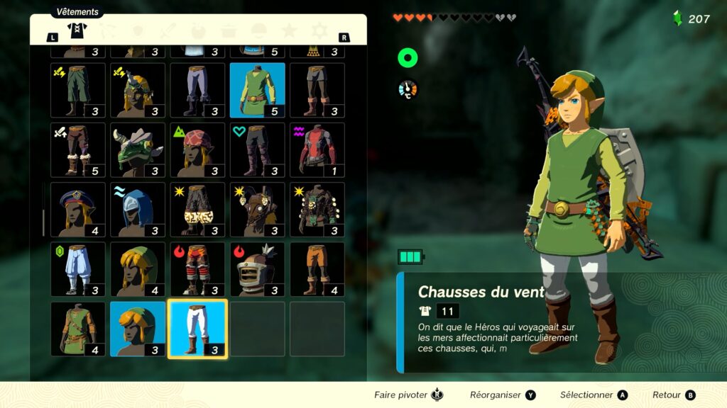 zelda tears of the kingdom, totk, astuce, guide, soluce, toutes les tenues, nintendo siwtch oled, tenue du vend wind waker