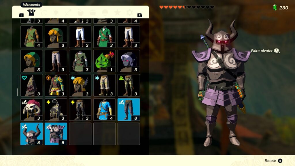 zelda tears of the kingdom, totk, astuce, guide, soluce, toutes les tenues, nintendo siwtch oled, tenue de spectre