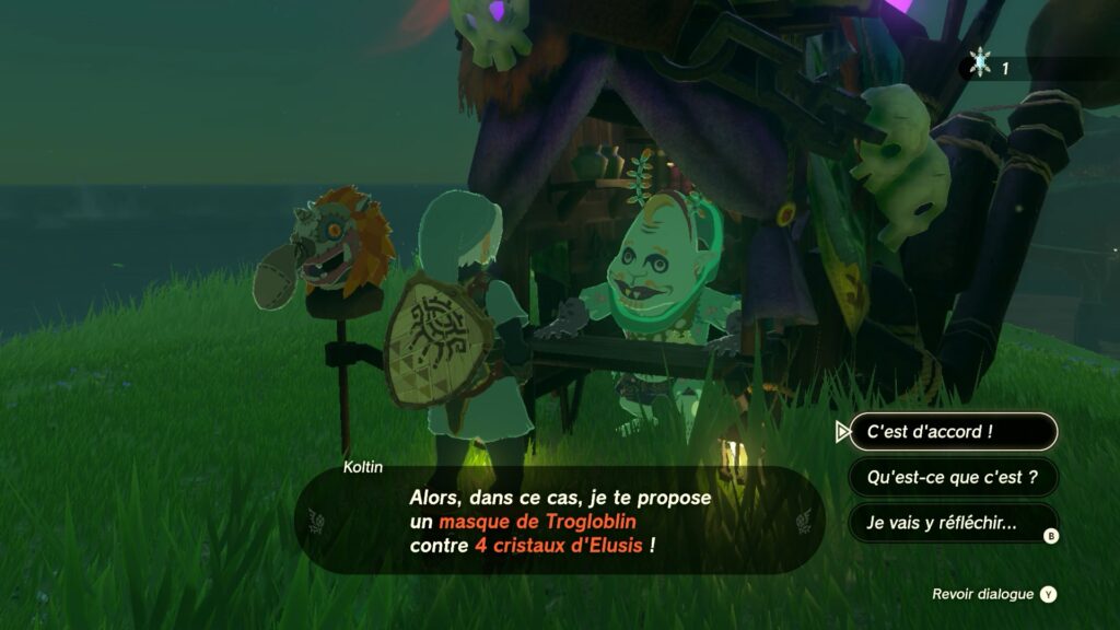 zelda tears of the kingdom, totk, astuce, guide, soluce, toutes les tenues, nintendo siwtch oled, tenue masque de trogloblin