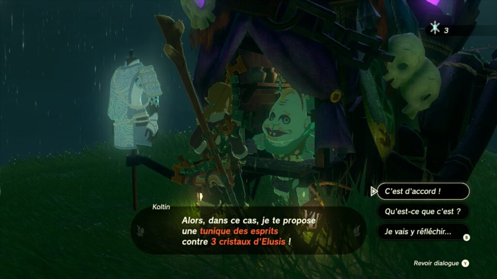 zelda tears of the kingdom, totk, astuce, guide, soluce, toutes les tenues, nintendo siwtch oled, tenue des esprits