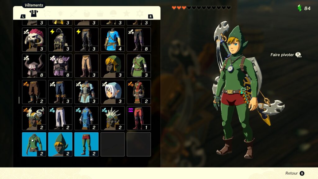 zelda tears of the kingdom, totk, astuce, guide, soluce, toutes les tenues, nintendo siwtch oled, tenue de tingle