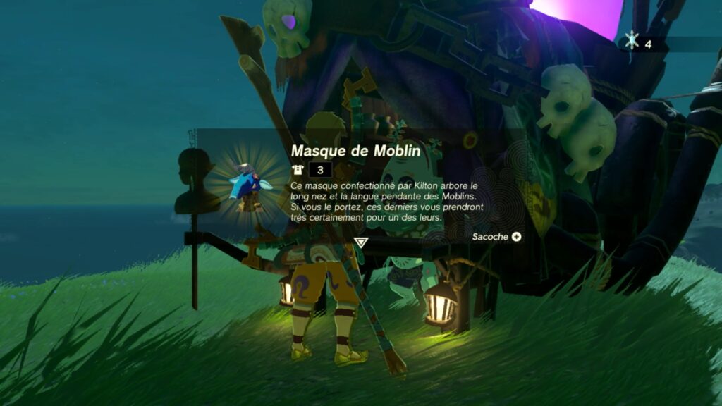 zelda tears of the kingdom, totk, astuce, guide, soluce, toutes les tenues, nintendo siwtch oled, tenue masque de moblin