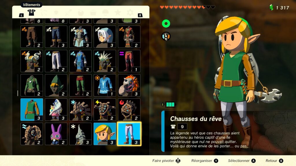 zelda tears of the kingdom, totk, astuce, guide, soluce, toutes les tenues, nintendo siwtch oled, tenue de rêve awakening