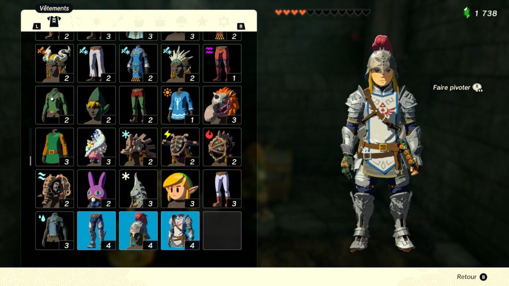 zelda tears of the kingdom, totk, astuce, guide, soluce, toutes les tenues, nintendo siwtch oled, tenue de soldat