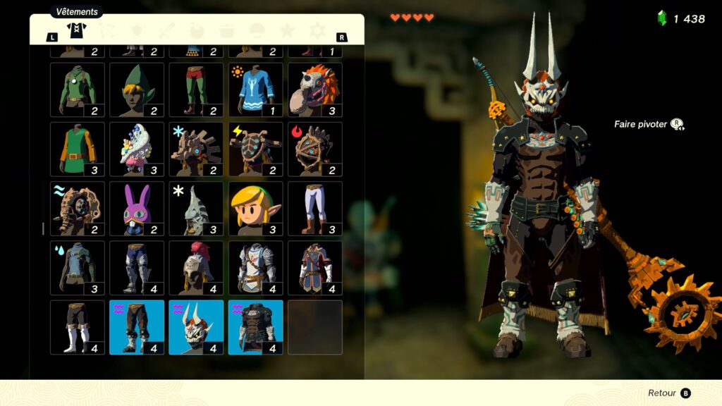 zelda tears of the kingdom, totk, astuce, guide, soluce, toutes les tenues, nintendo siwtch oled, tenue spectrale