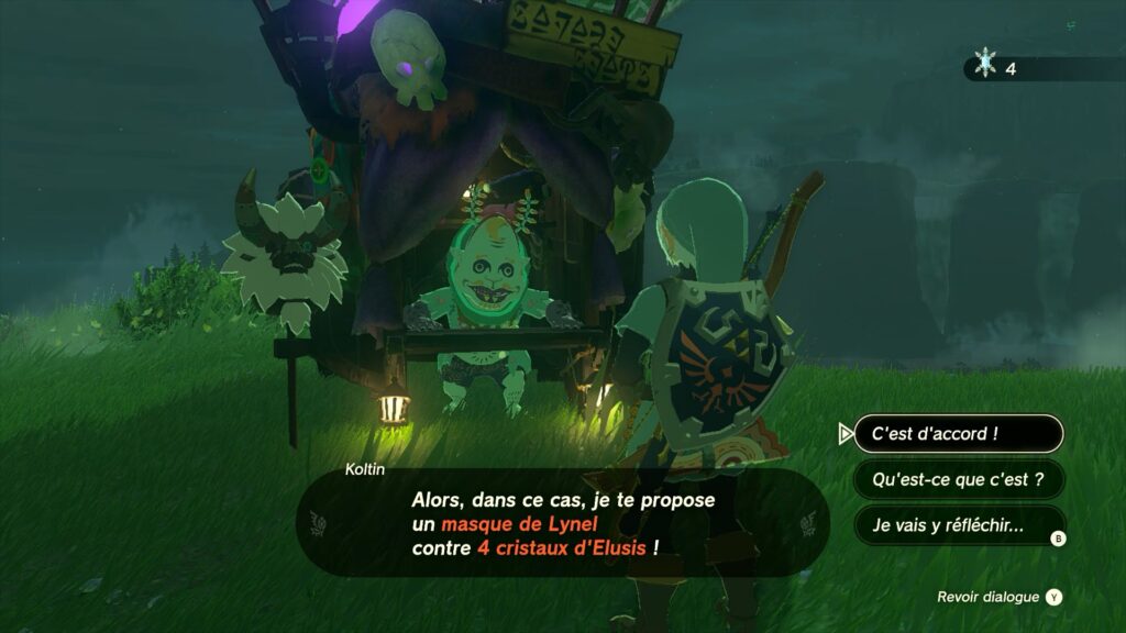 zelda tears of the kingdom, totk, astuce, guide, soluce, toutes les tenues, nintendo siwtch oled, tenue masque de lynel