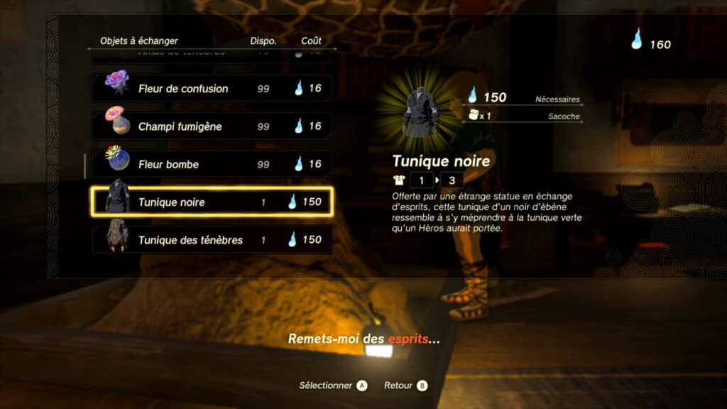 zelda tears of the kingdom, totk, astuce, guide, soluce, toutes les tenues, nintendo siwtch oled, tenue noire