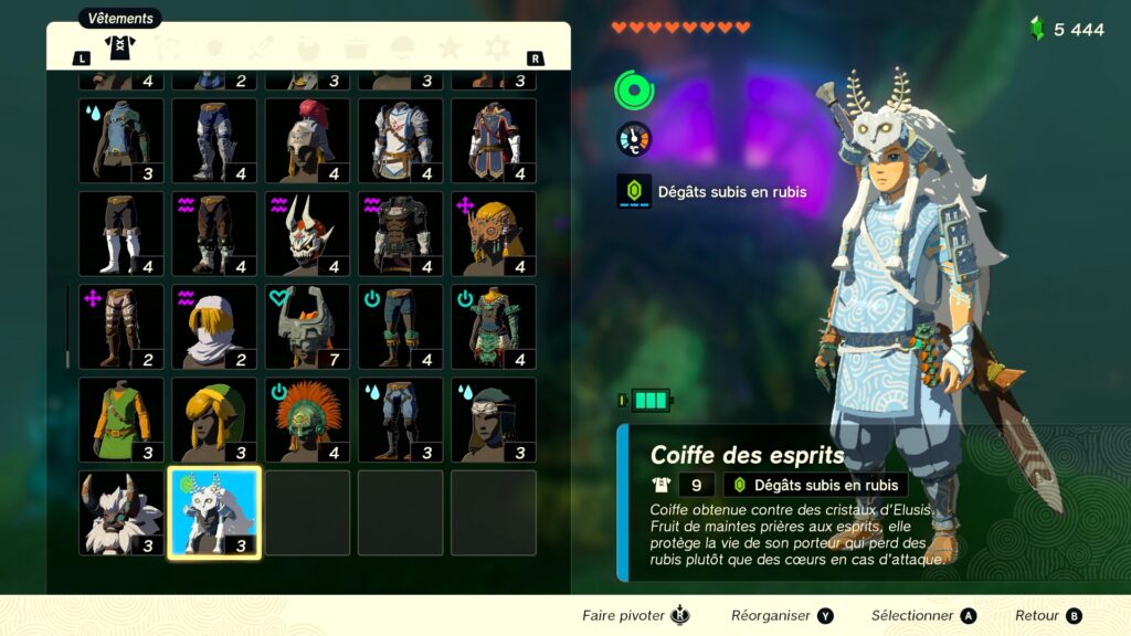 zelda tears of the kingdom, totk, astuce, guide, soluce, toutes les tenues, nintendo siwtch oled, tenue des esprits